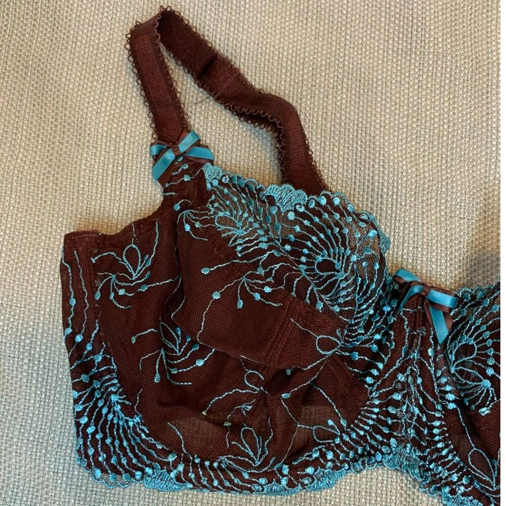 Fit Fully Yours Bra Brown and Green Size 34F - Picture 3 of 16